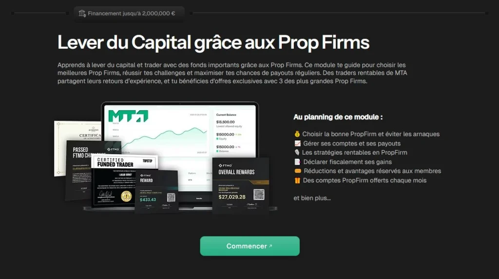 plus de capital avec les prop firm